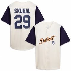 Detroit Tigers Profile Big & Tall Two-Color Fashion Jersey - Cream/Navy