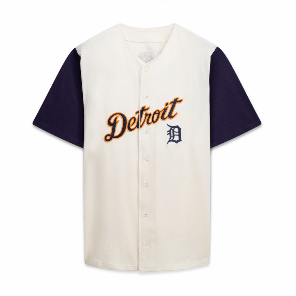 Detroit Tigers Profile Big & Tall Two-Color Fashion Jersey - Cream/Navy