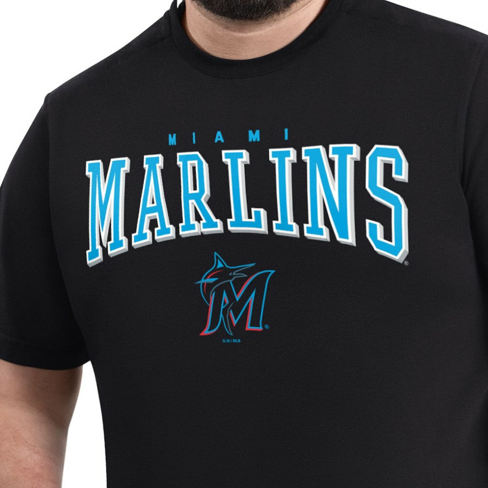 Miami Marlins G-III Sports by Carl Banks Adaptive Classic Team Spirit T-Shirt - Black