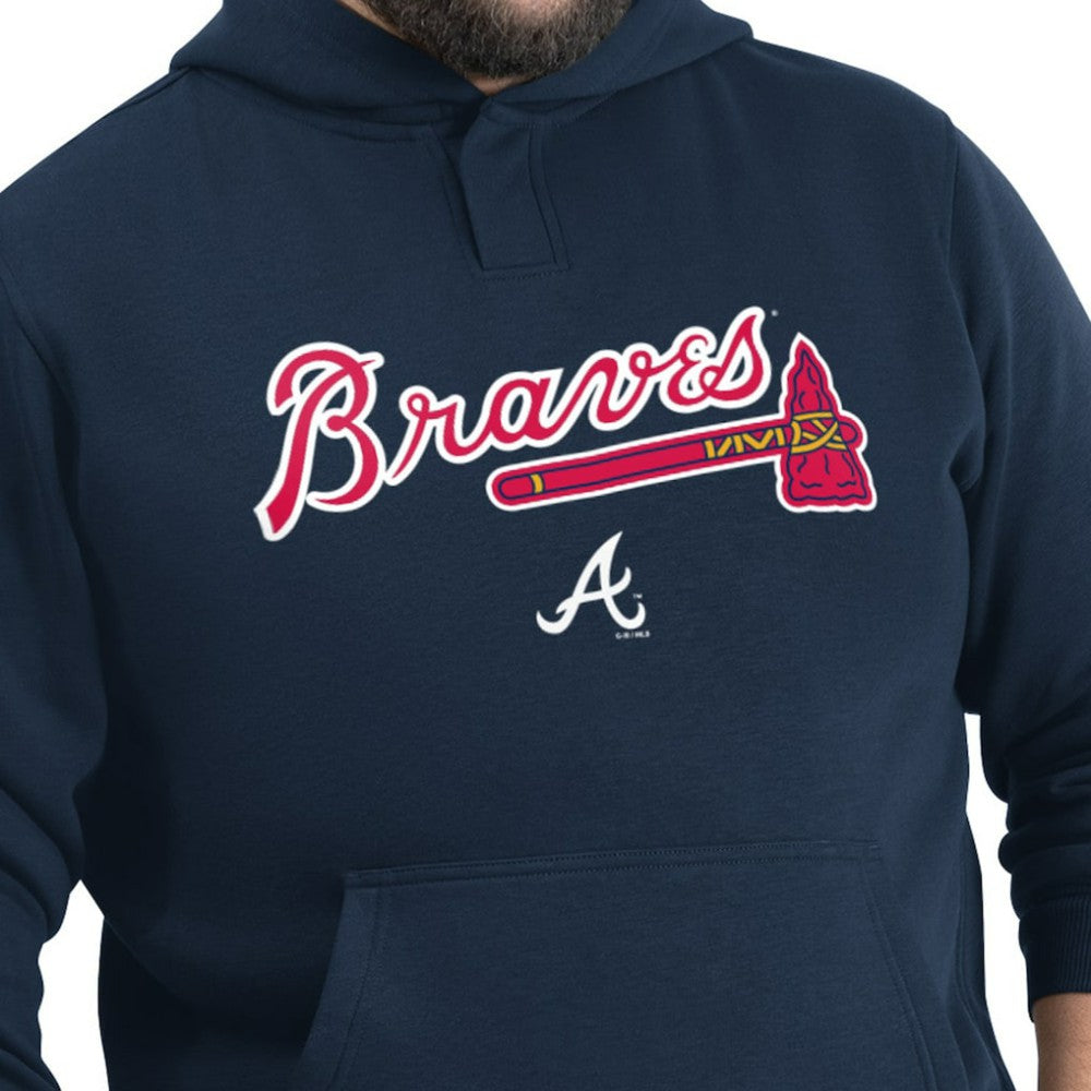 Atlanta Braves G-III Sports by Carl Banks Adaptive Lockup Fleece Hoodie - Navy