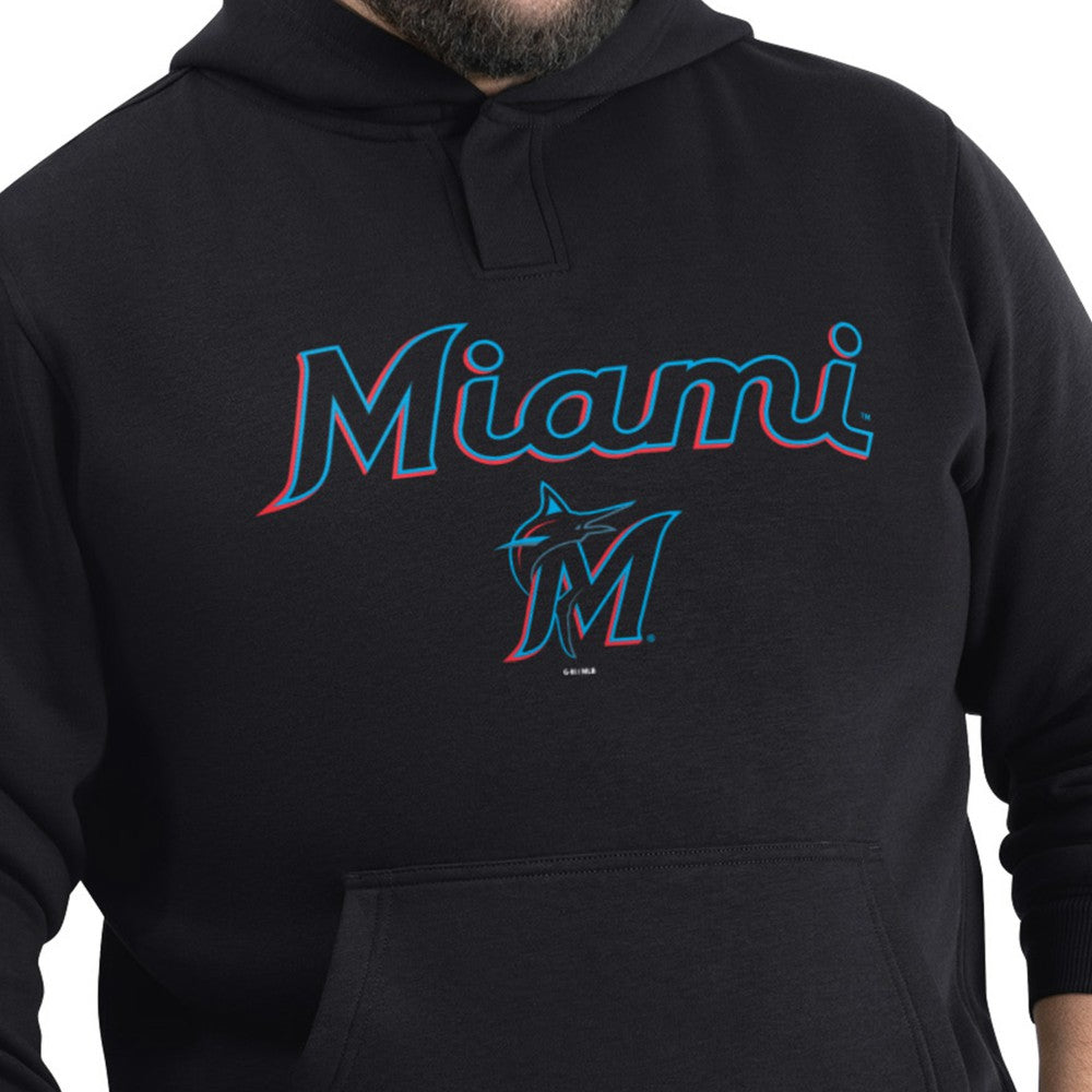 Miami Marlins G-III Sports by Carl Banks Adaptive Lockup Fleece Hoodie - Black