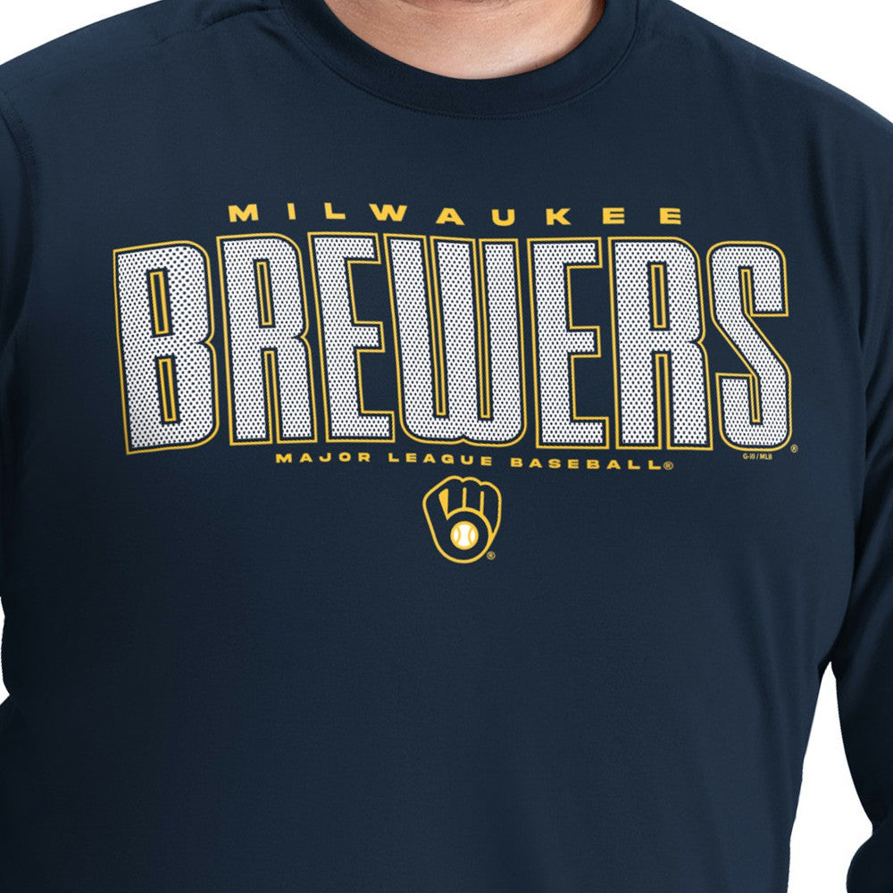 Milwaukee Brewers G-III Sports by Carl Banks Adaptive Long Sleeve T-Shirt - Navy