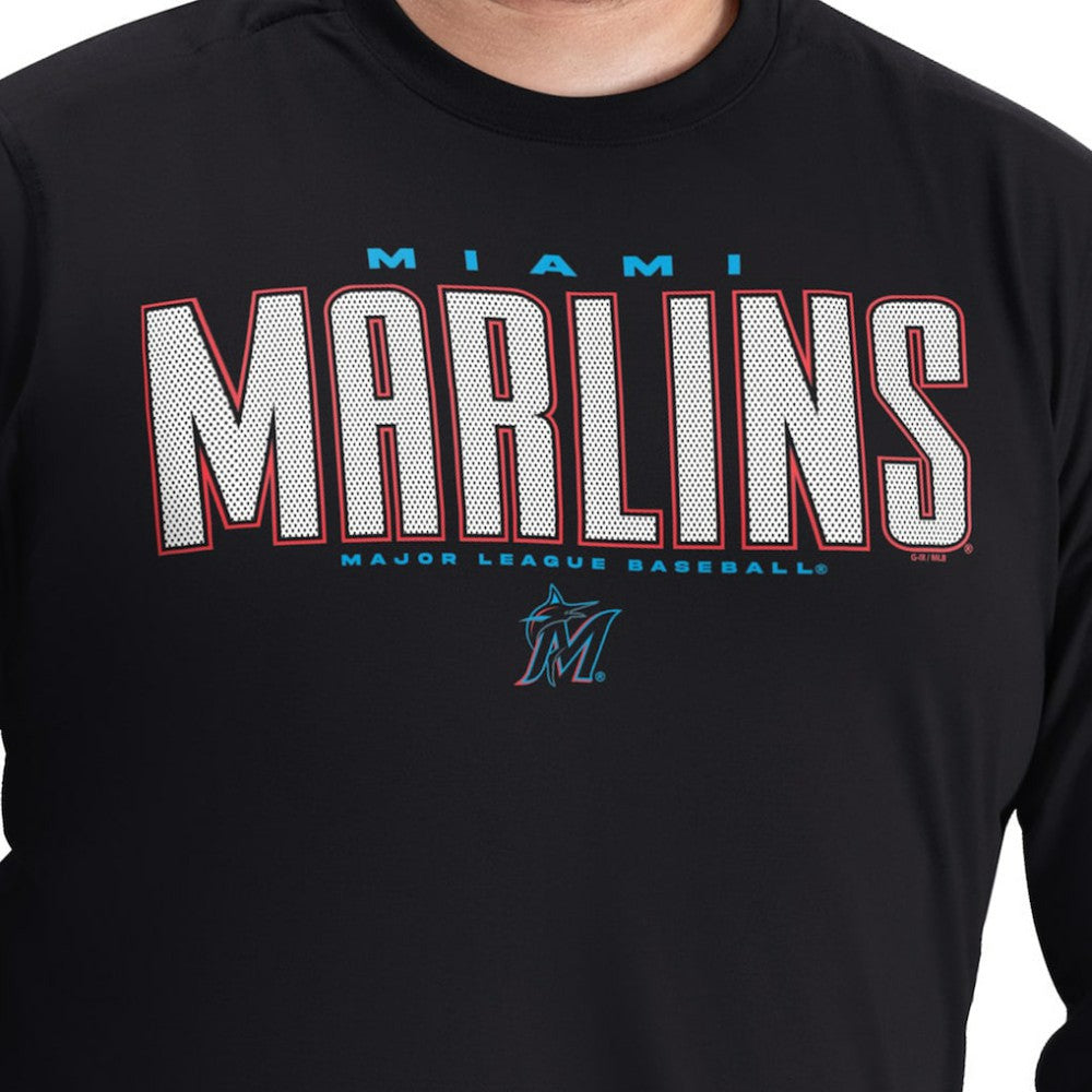 Miami Marlins G-III Sports by Carl Banks Adaptive Long Sleeve T-Shirt - Black
