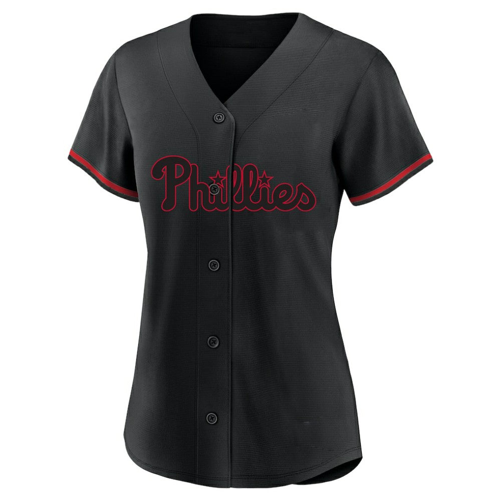 Bryce Harper Philadelphia Phillies Profile Women's Plus Size Player Name & Number Fashion Jersey - Black