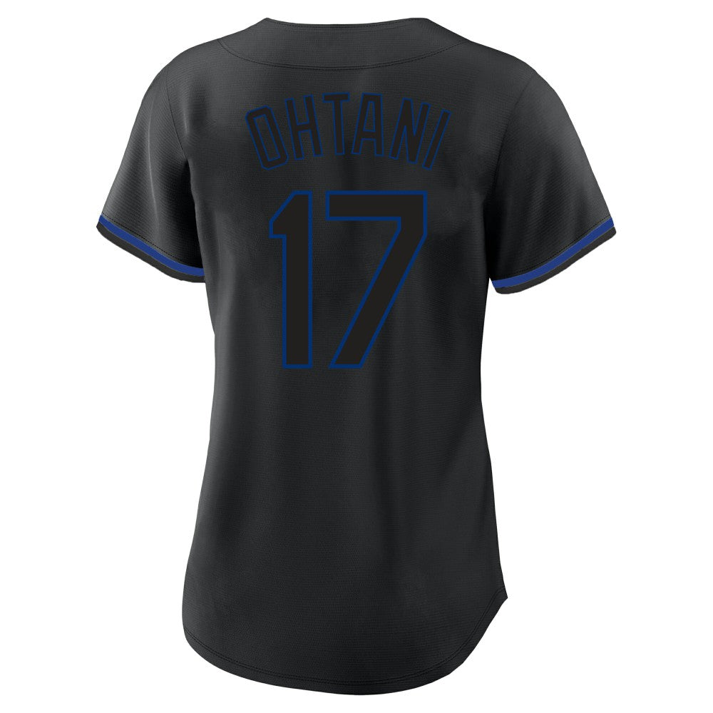 Shohei Ohtani Los Angeles Dodgers Profile Women's Plus Size Player Name & Number Fashion Jersey - Black