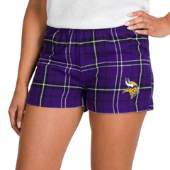 Minnesota Vikings Concepts Sport Women's Ultimate Flannel Shorts - Purple/Black on sale