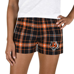 Cincinnati Bengals Concepts Sport Women's Ultimate Flannel Shorts - Black/Orange for sale