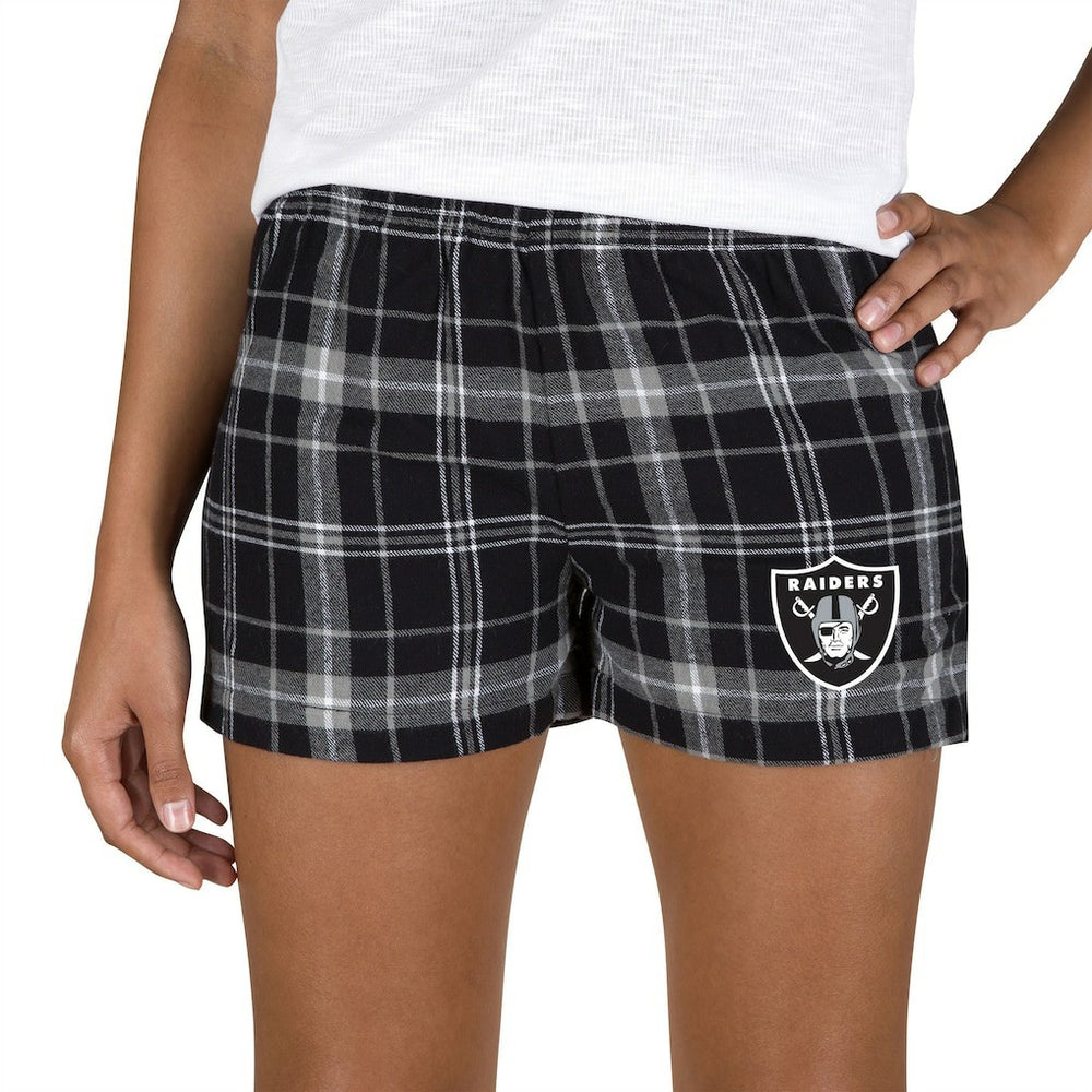 Las Vegas Raiders Concepts Sport Women's Ultimate Flannel Shorts - Black/Gray discount