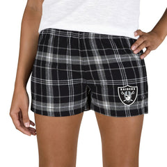 Las Vegas Raiders Concepts Sport Women's Ultimate Flannel Shorts - Black/Gray discount