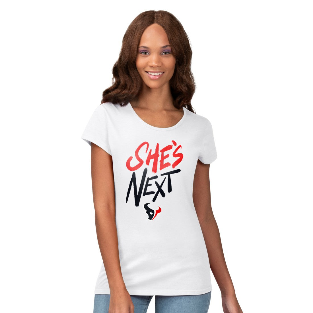 Houston Texans G-III 4Her by Carl Banks Women's She's Next Endzone T-Shirt - White outlet