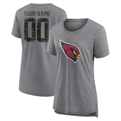 Arizona Cardinals Women's Heritage Custom Name & Number Tri-Blend T-Shirt - Gray online