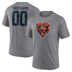 Chicago Bears Heritage Custom Name & Number Tri-Blend T-Shirt - Gray outlet