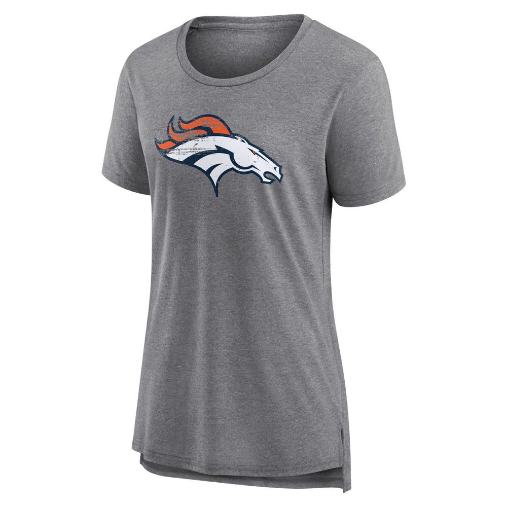 Denver Broncos Women's Heritage Custom Name & Number Tri-Blend T-Shirt - Gray discount