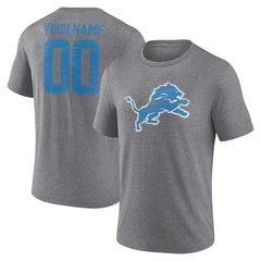 Detroit Lions Heritage Custom Name & Number Tri-Blend T-Shirt - Gray cheap