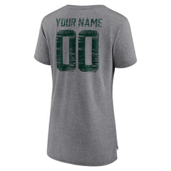 Green Bay Packers Women's Heritage Custom Name & Number Tri-Blend T-Shirt - Gray discount