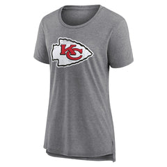Kansas City Chiefs Women's Heritage Custom Name & Number Tri-Blend T-Shirt - Gray outlet