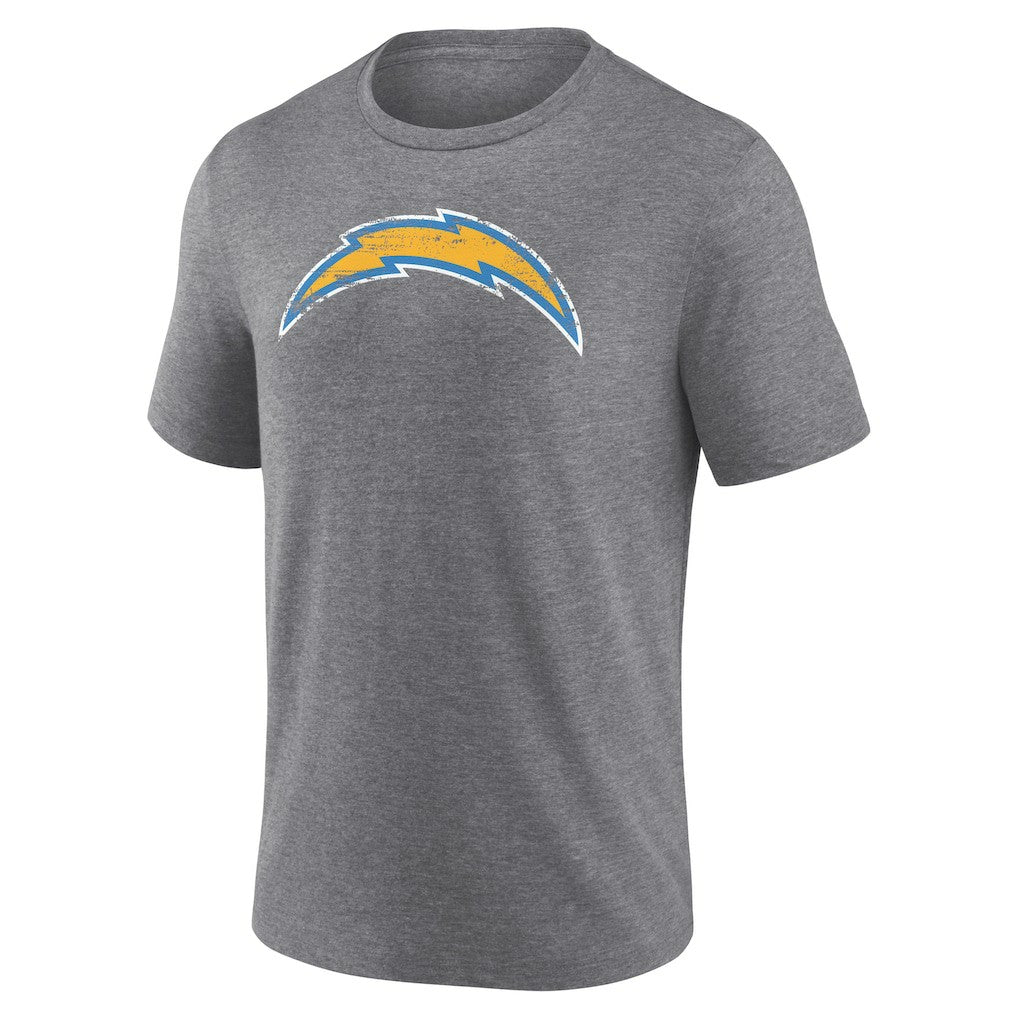 Los Angeles Chargers Heritage Custom Name & Number Tri-Blend T-Shirt - Gray online