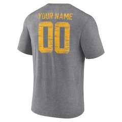 Los Angeles Chargers Heritage Custom Name & Number Tri-Blend T-Shirt - Gray online