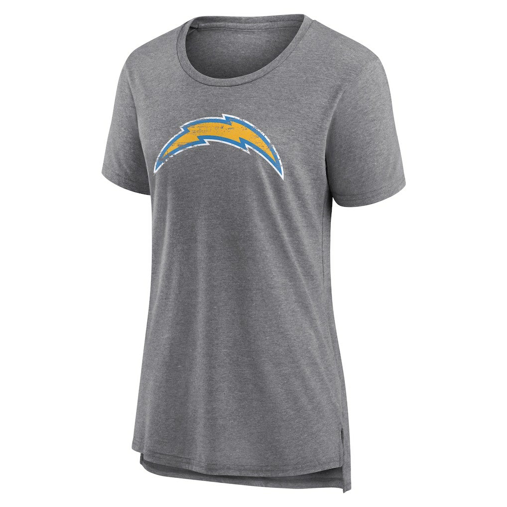 Los Angeles Chargers Women's Heritage Custom Name & Number Tri-Blend T-Shirt - Gray cheap
