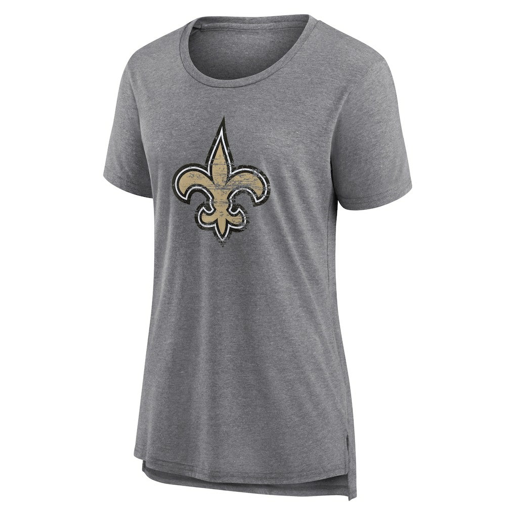 New Orleans Saints Women's Heritage Custom Name & Number Tri-Blend T-Shirt - Gray online