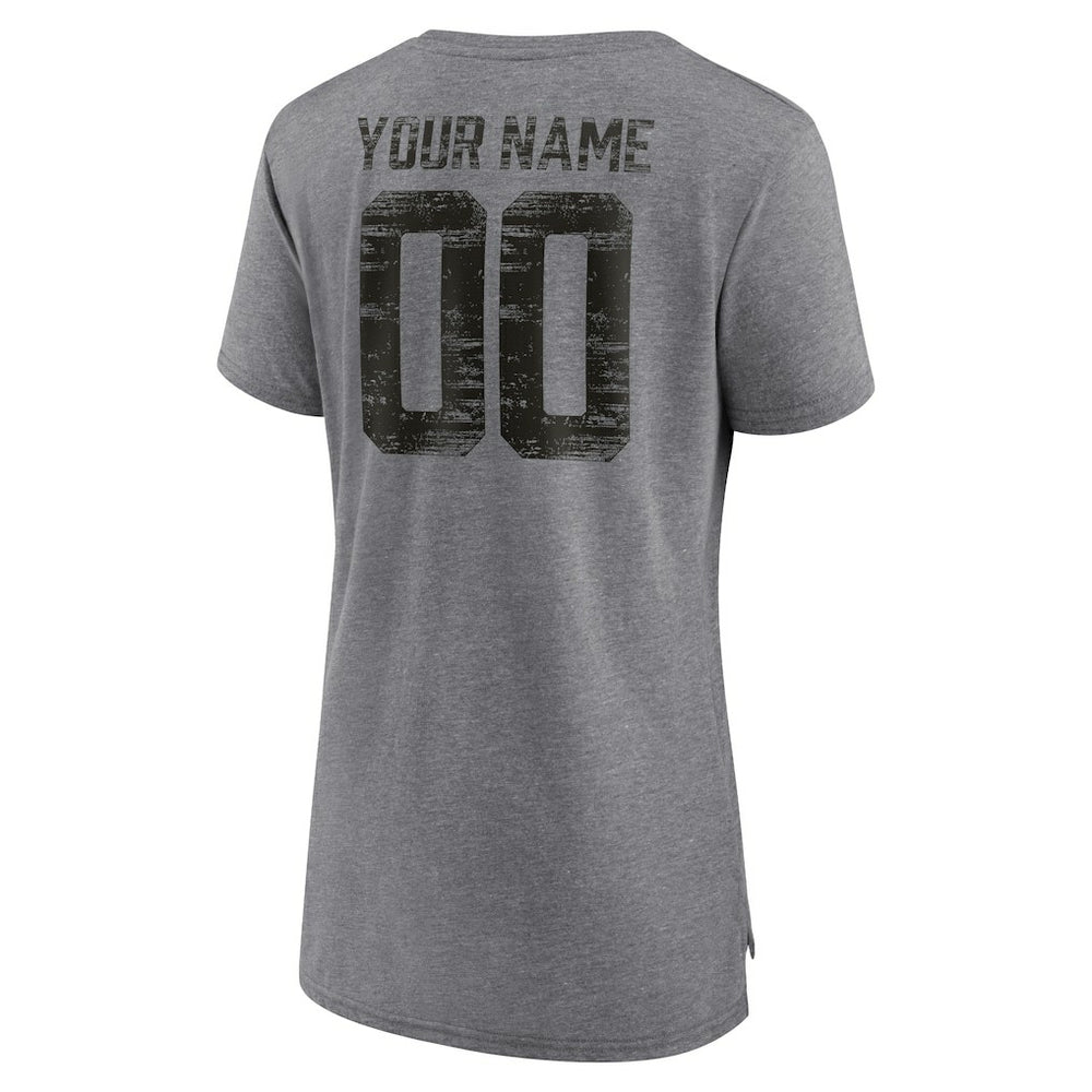 New Orleans Saints Women's Heritage Custom Name & Number Tri-Blend T-Shirt - Gray online