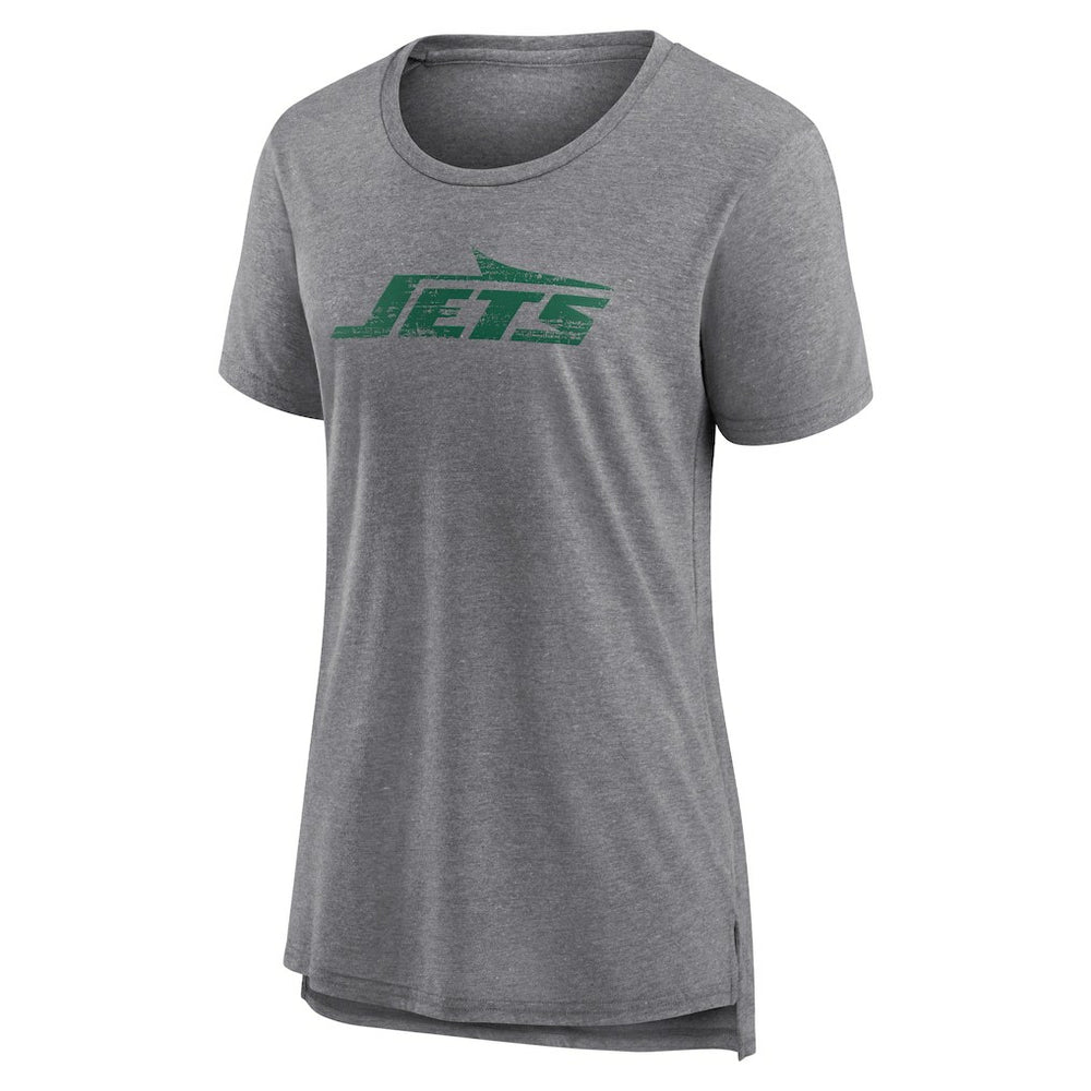 New York Jets Women's Heritage Custom Name & Number Tri-Blend T-Shirt - Gray outlet