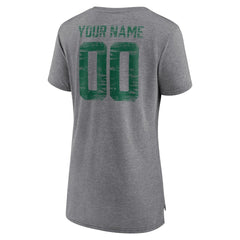 New York Jets Women's Heritage Custom Name & Number Tri-Blend T-Shirt - Gray outlet
