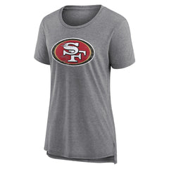 San Francisco 49ers Women's Heritage Custom Name & Number Tri-Blend T-Shirt - Gray sale