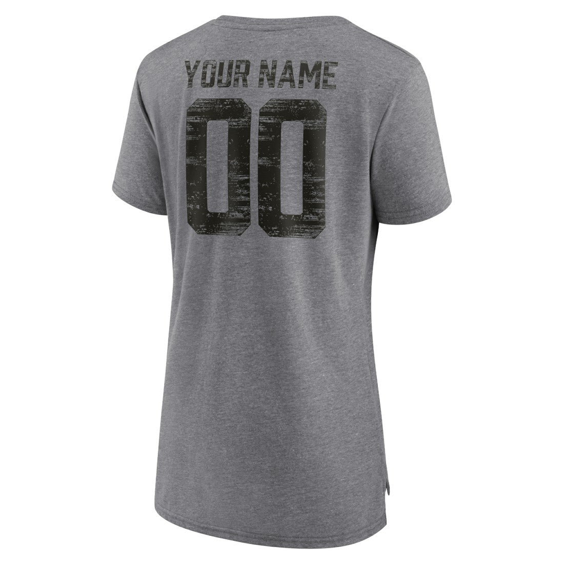 Tampa Bay Buccaneers Women's Heritage Custom Name & Number Tri-Blend T-Shirt - Gray outlet