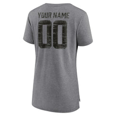 Tampa Bay Buccaneers Women's Heritage Custom Name & Number Tri-Blend T-Shirt - Gray outlet