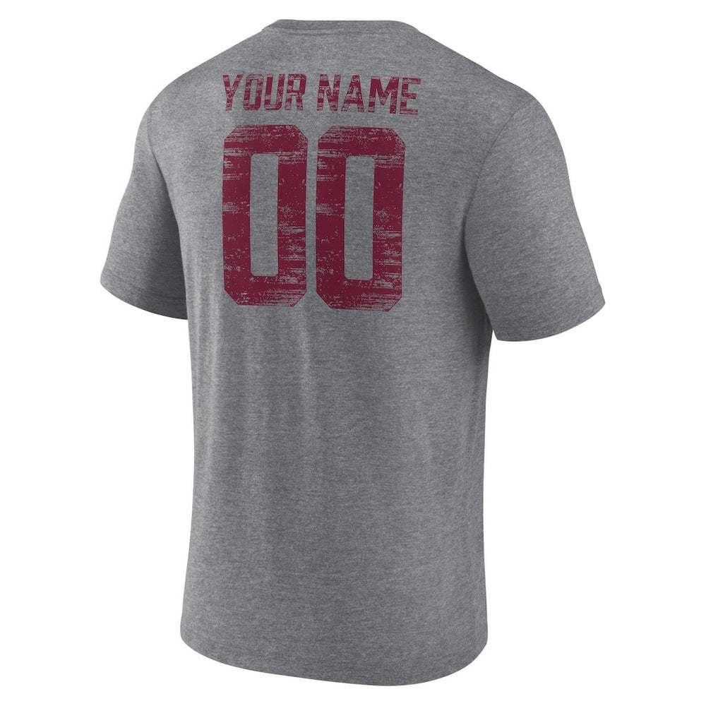 Washington Commanders Heritage Custom Name & Number Tri-Blend T-Shirt - Gray discount