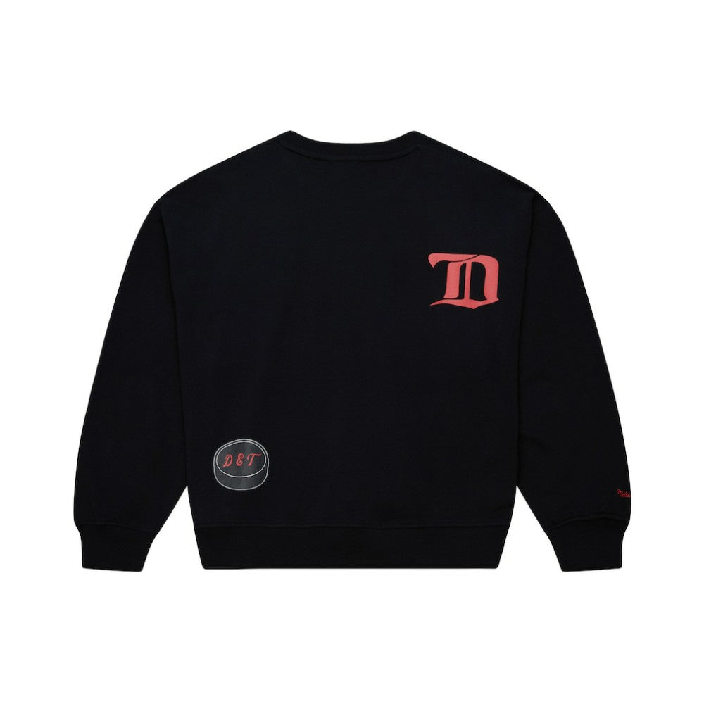 Detroit Red Wings Mitchell & Ness Women's Vintage Crewneck Sweatshirt Black