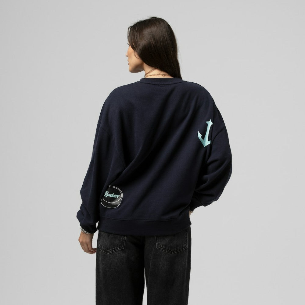 Seattle Kraken Mitchell & Ness Women's Vintage Crewneck Sweatshirt Deep Sea Blue