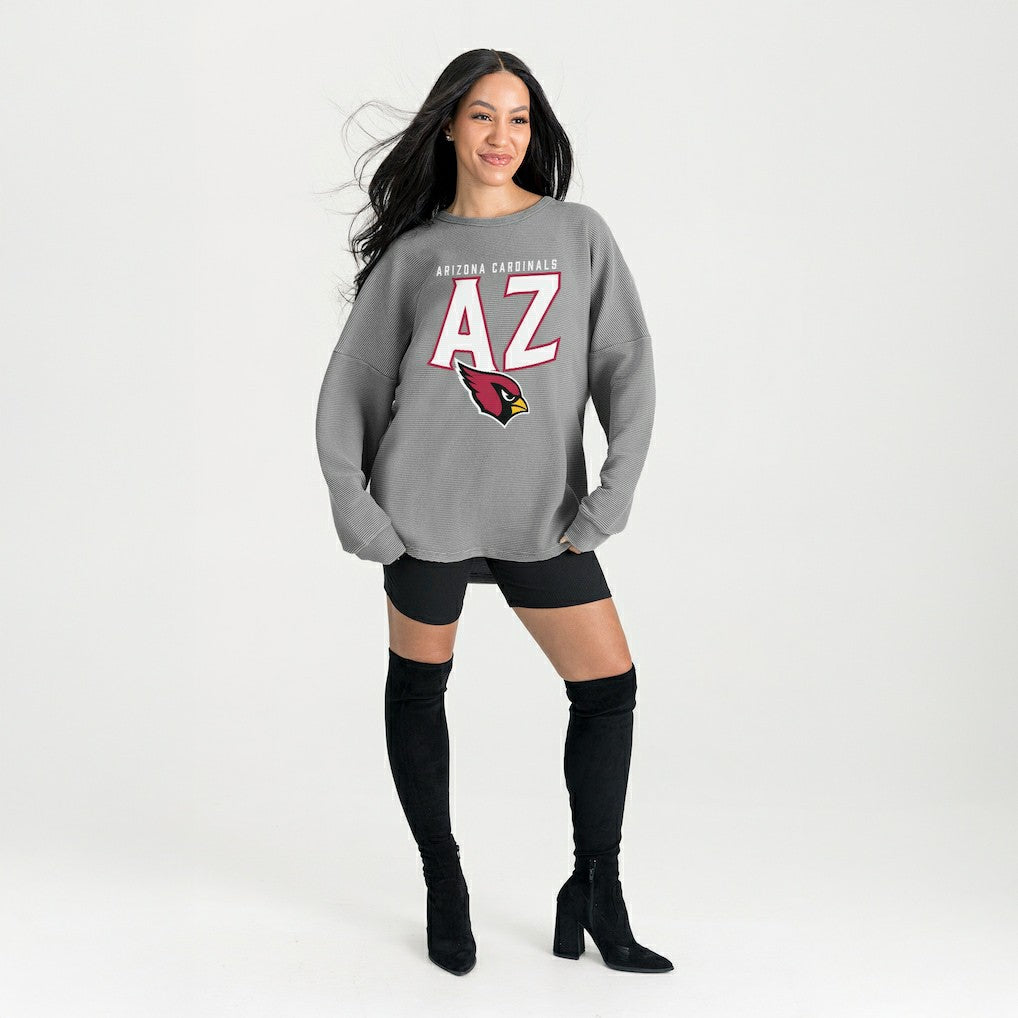 Arizona Cardinals Gameday Couture Women's Oversized Pure Motion Corded Sweatshirt - Gray online