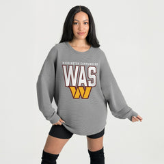 Washington Commanders Gameday Couture Women's Oversized Pure Motion Corded Sweatshirt - Gray cheap