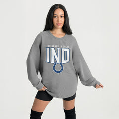 Indianapolis Colts Gameday Couture Women's Oversized Pure Motion Corded Sweatshirt - Gray on sale