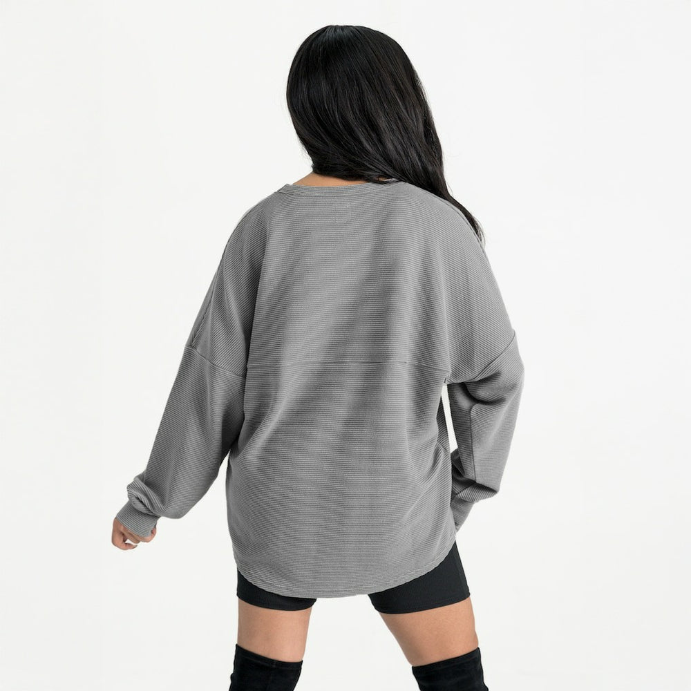 Baltimore Ravens Gameday Couture Women's Oversized Pure Motion Corded Sweatshirt - Gray discount