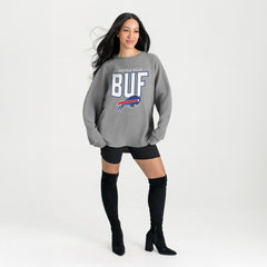 Buffalo Bills Gameday Couture Women's Oversized Pure Motion Corded Sweatshirt - Gray online