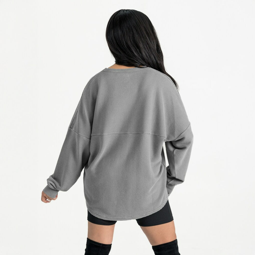 Pittsburgh Steelers Gameday Couture Women's Oversized Pure Motion Corded Sweatshirt - Gray cheap