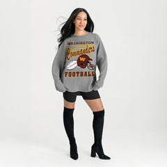 Washington Commanders Gameday Couture Women's Oversized Sweet Victory Corded Sweatshirt - Gray discount