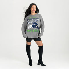 Seattle Seahawks Gameday Couture Women's Oversized Sweet Victory Corded Sweatshirt - Gray discount