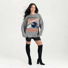 Denver Broncos Gameday Couture Women's Oversized Sweet Victory Corded Sweatshirt - Gray online