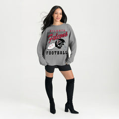 Atlanta Falcons Gameday Couture Women's Oversized Sweet Victory Corded Sweatshirt - Gray cheap
