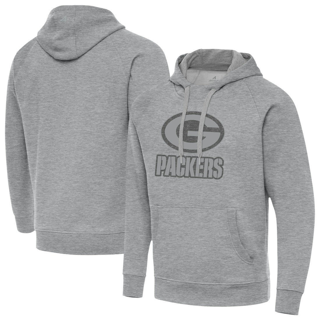 Green Bay Packers Antigua Victory Hoodie - Heather Gray for sale