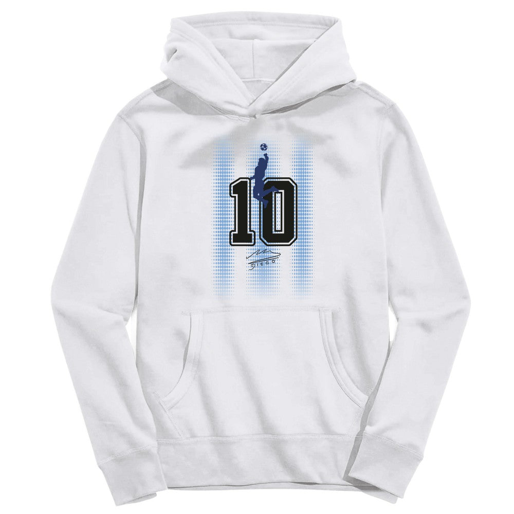 Diego Maradona Argentina National Team Vive La Fete Youth Number & Signature Pullover Hoodie - White online