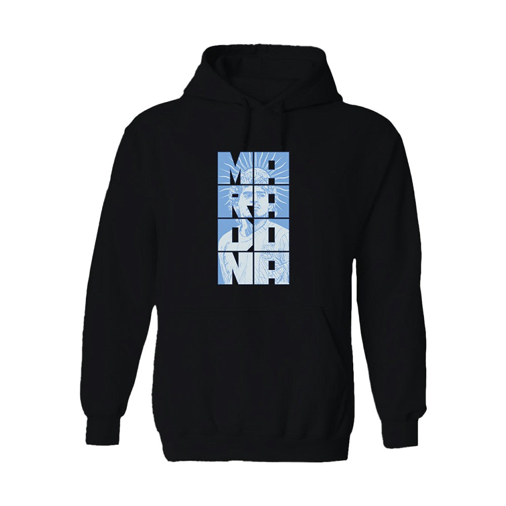 Diego Maradona Argentina National Team Vive La Fete Women's Portrait Pullover Hoodie - Black discount