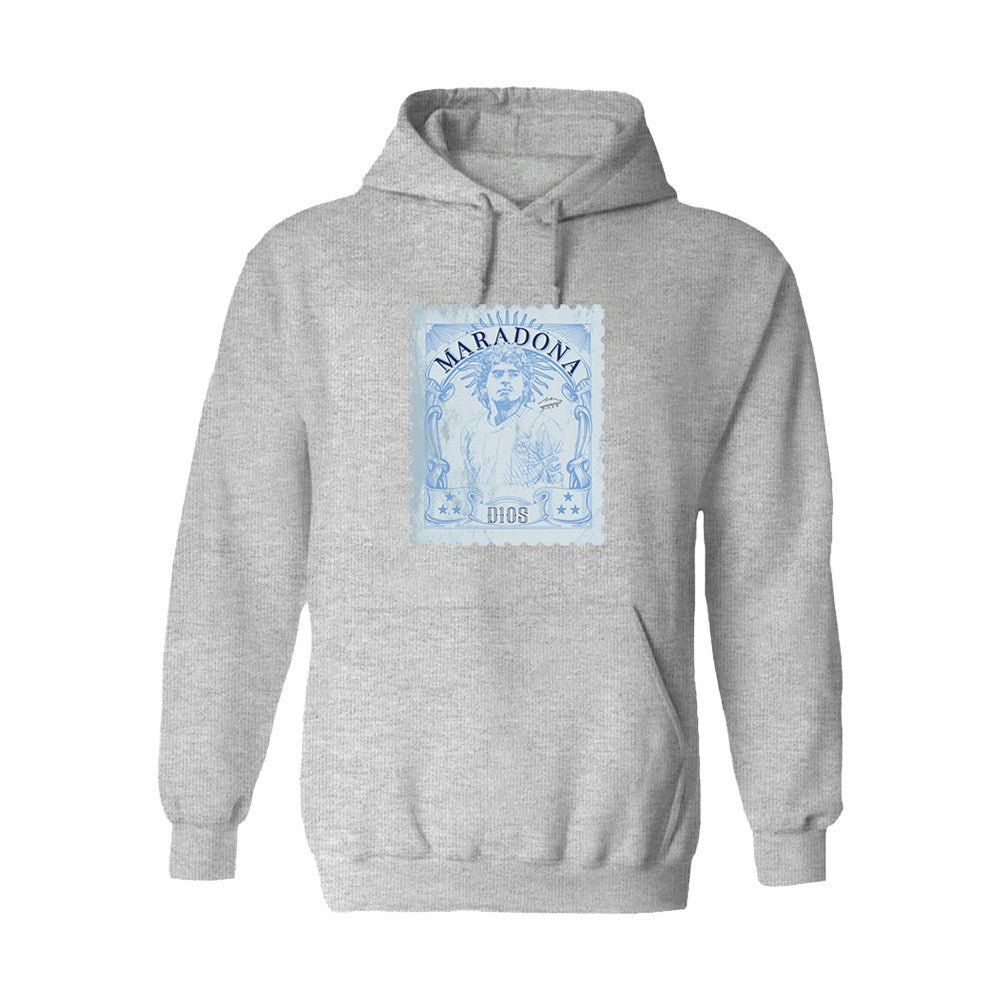 Diego Maradona Argentina National Team Vive La Fete Women's Vintage Stamp Pullover Hoodie - Gray on sale