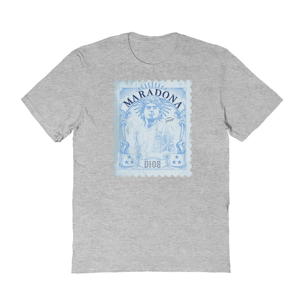 Diego Maradona Argentina National Team Vive La Fete Women's Vintage Stamp T-Shirt - Gray online