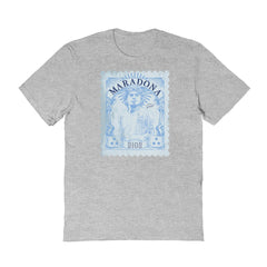 Diego Maradona Argentina National Team Vive La Fete Vintage Stamp T-Shirt - Gray cheap