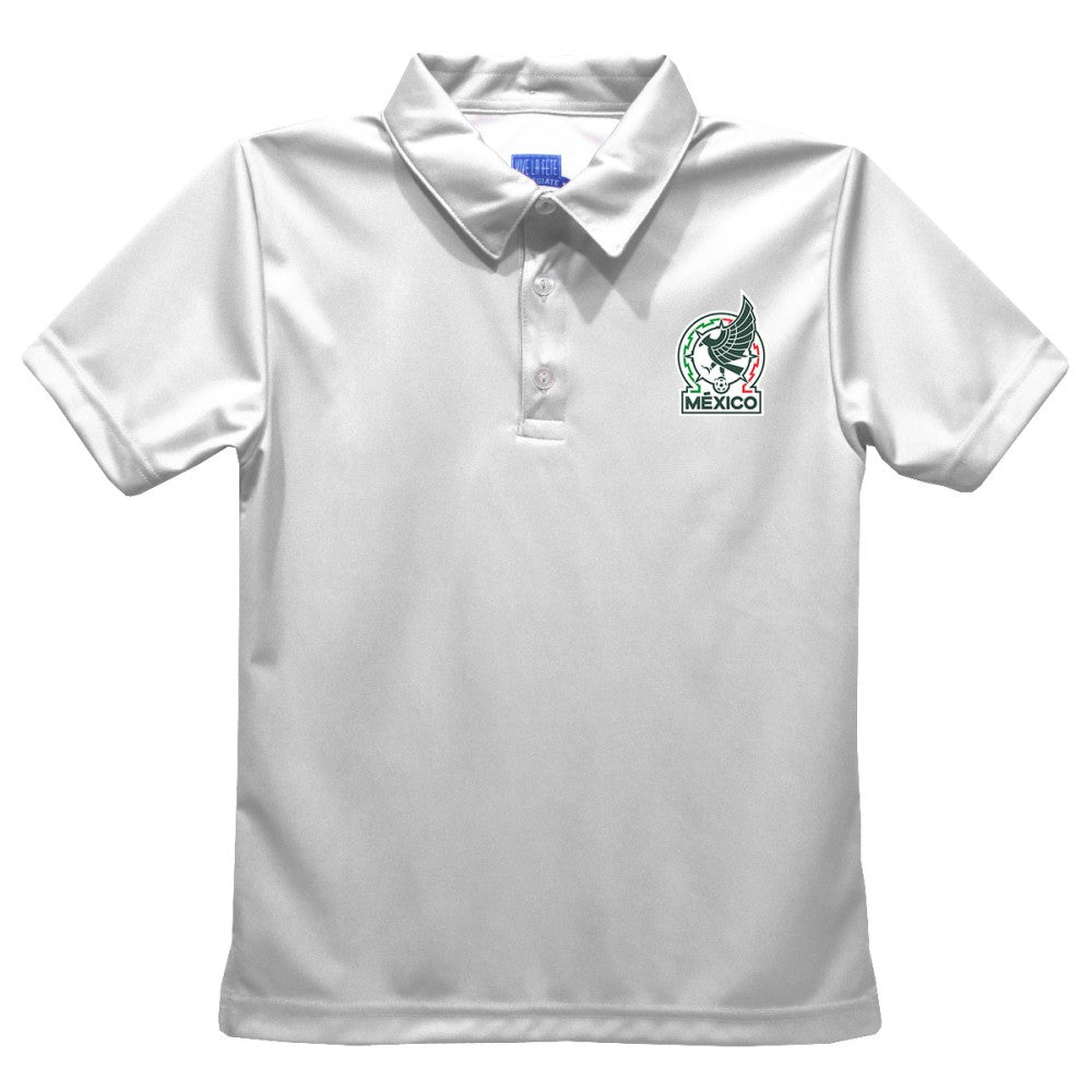 Mexico National Team Vive La Fete Youth Solid Polo - White cheap